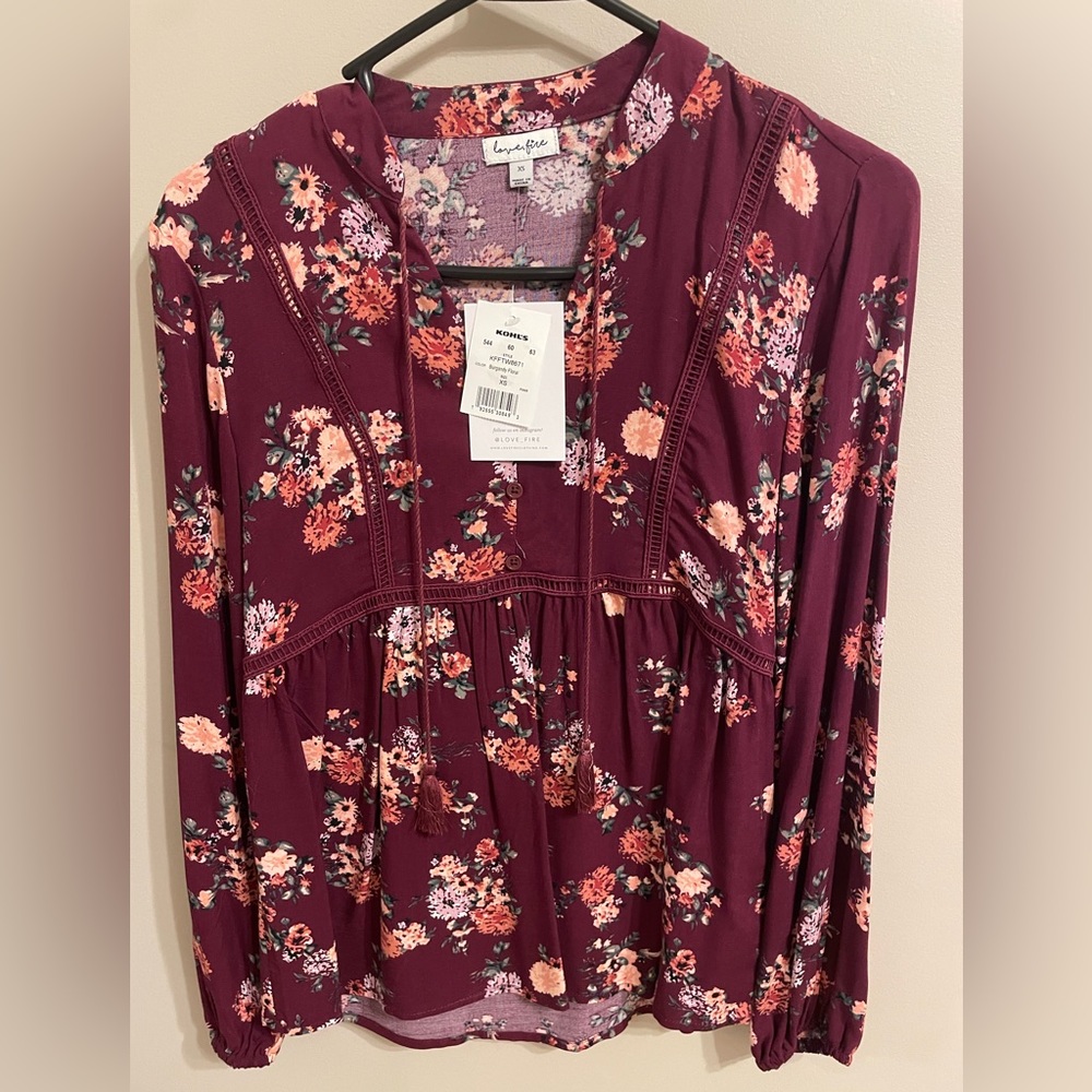 Long-sleeve Floral Top